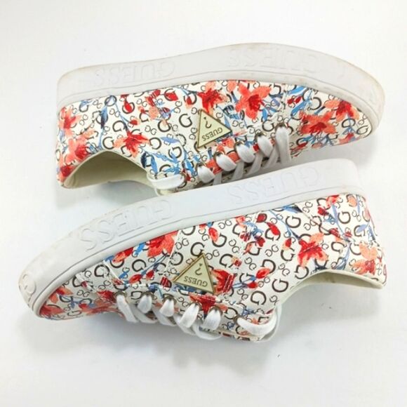 Guess Astray Multi Floral Sneaker Shoes Floral Alphabet Pattern Womans 7........ - Picture 7 of 14